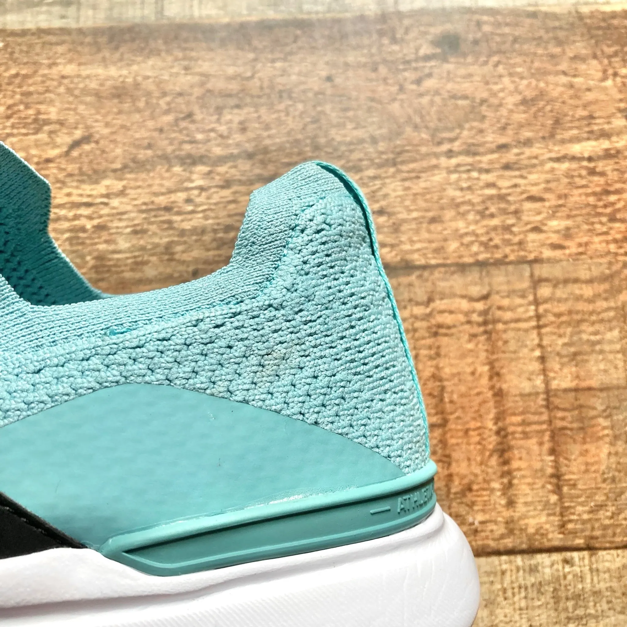 APL Teal with Black Embossed Elastic Strap Sneakers- Size 7.5 (see notes)