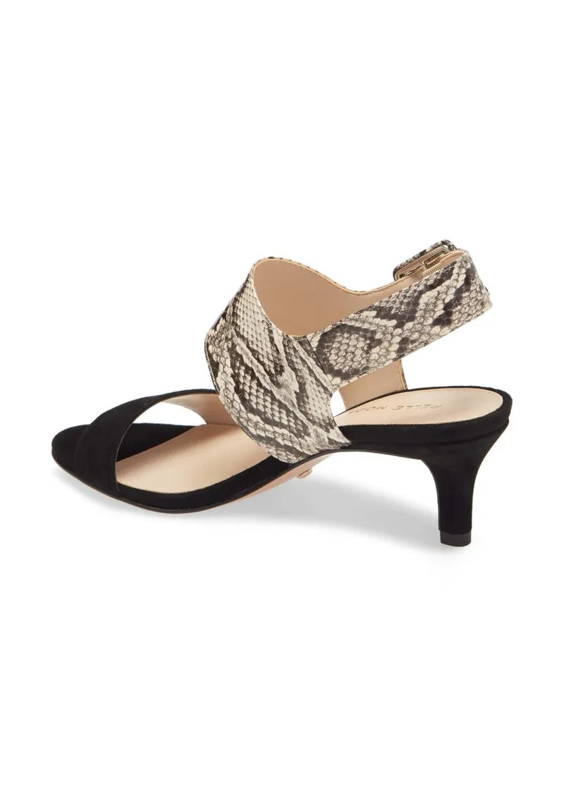 Bixby Black White Snake Leather and Suede Pelle Moda Sandal