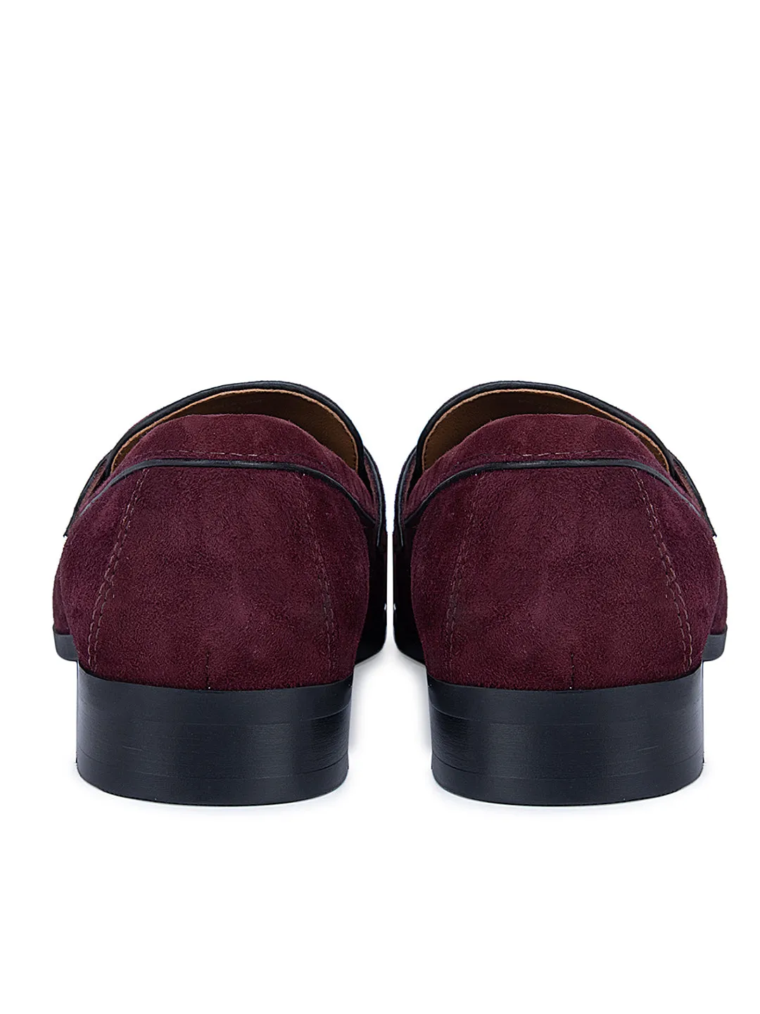Burgundy Suede Leather Loafers