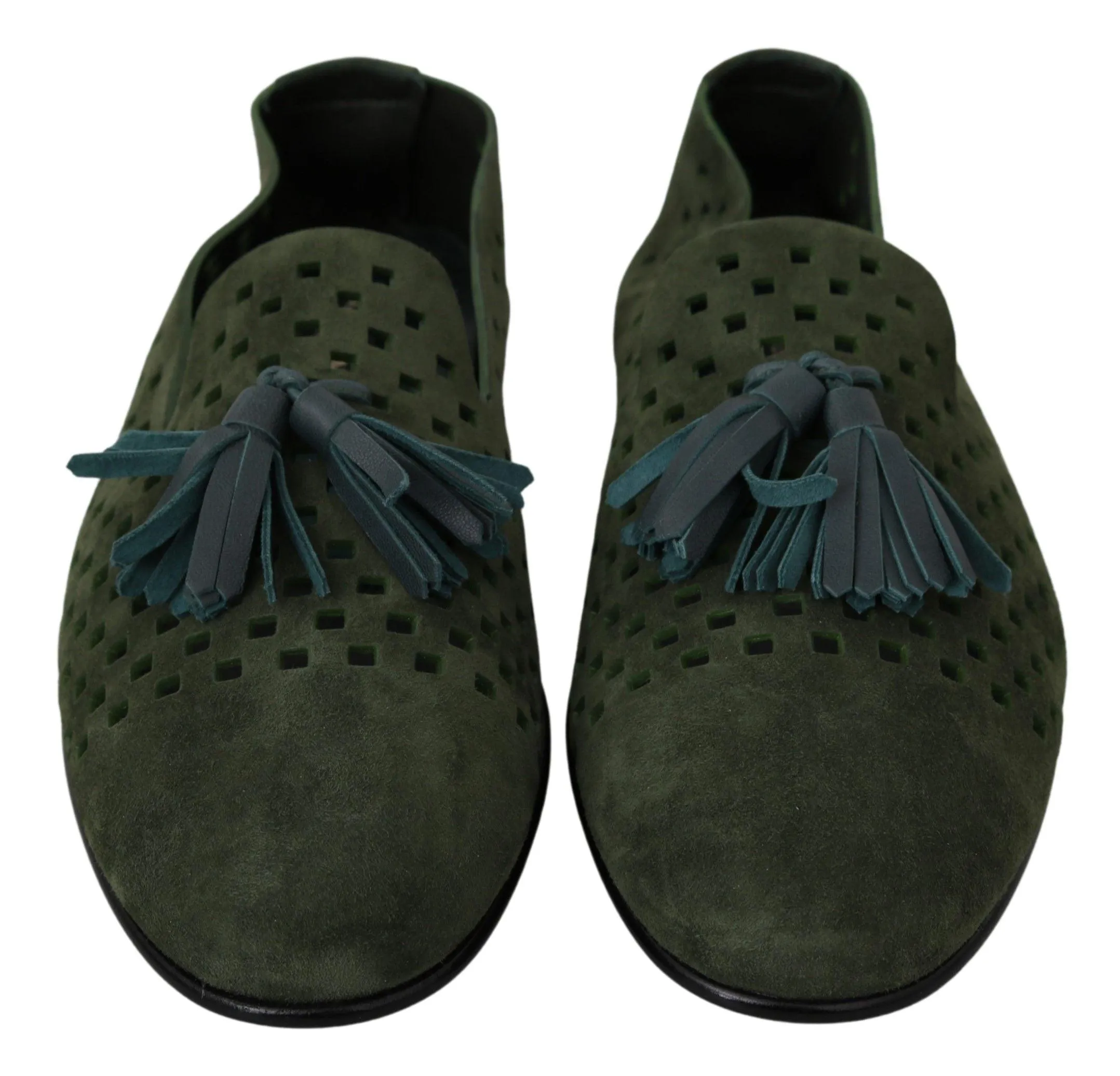 Dolce & Gabbana Elegant Green Suede Loafers for Herre