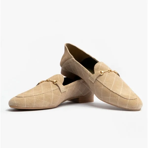 ESME Ladies Loafers Beige Suede