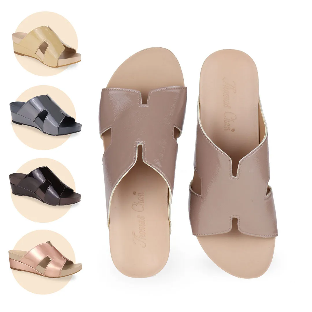 H-Strap Low Wedge Slides 2" inch [Arch-legance Series]