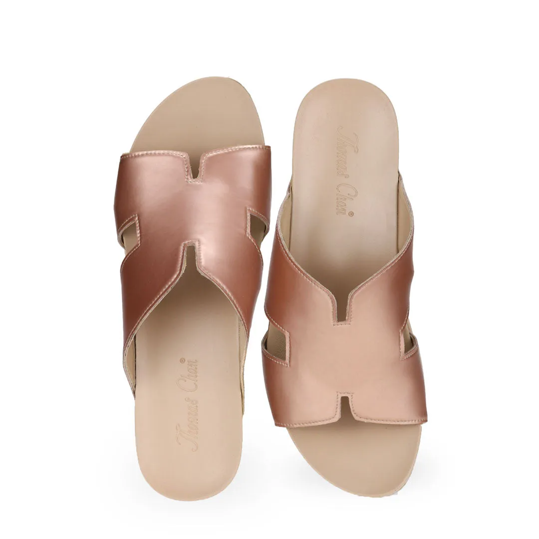 H-Strap Low Wedge Slides 2" inch [Arch-legance Series]
