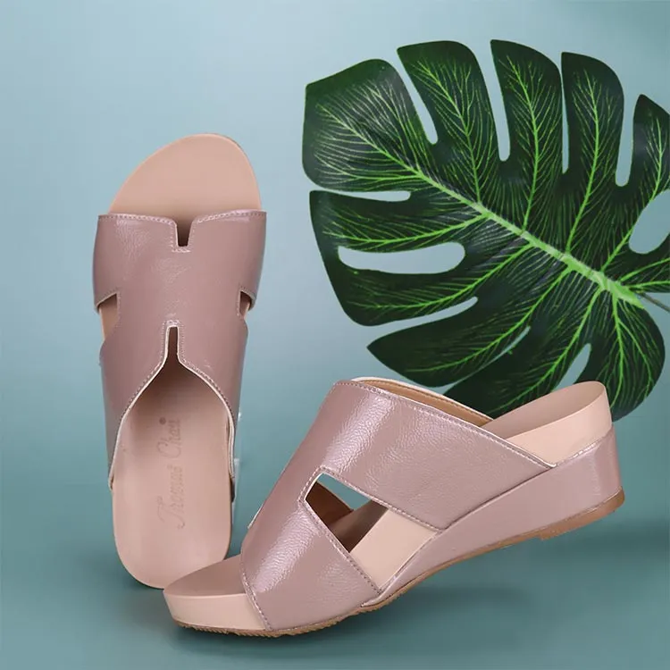 H-Strap Low Wedge Slides 2" inch [Arch-legance Series]
