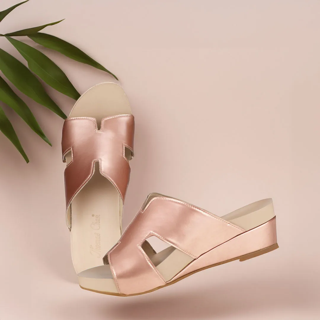H-Strap Low Wedge Slides 2" inch [Arch-legance Series]
