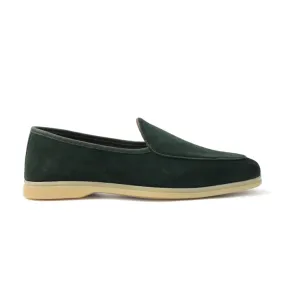 Lorenzo Belgian Loafer - Castorino Suede Bottle Green Unlined Flex