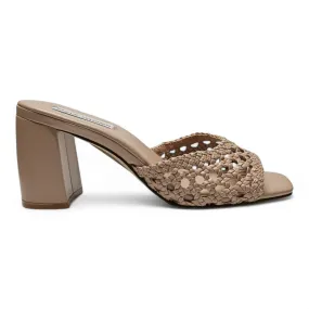 Mania Square Toe Mule Heels
