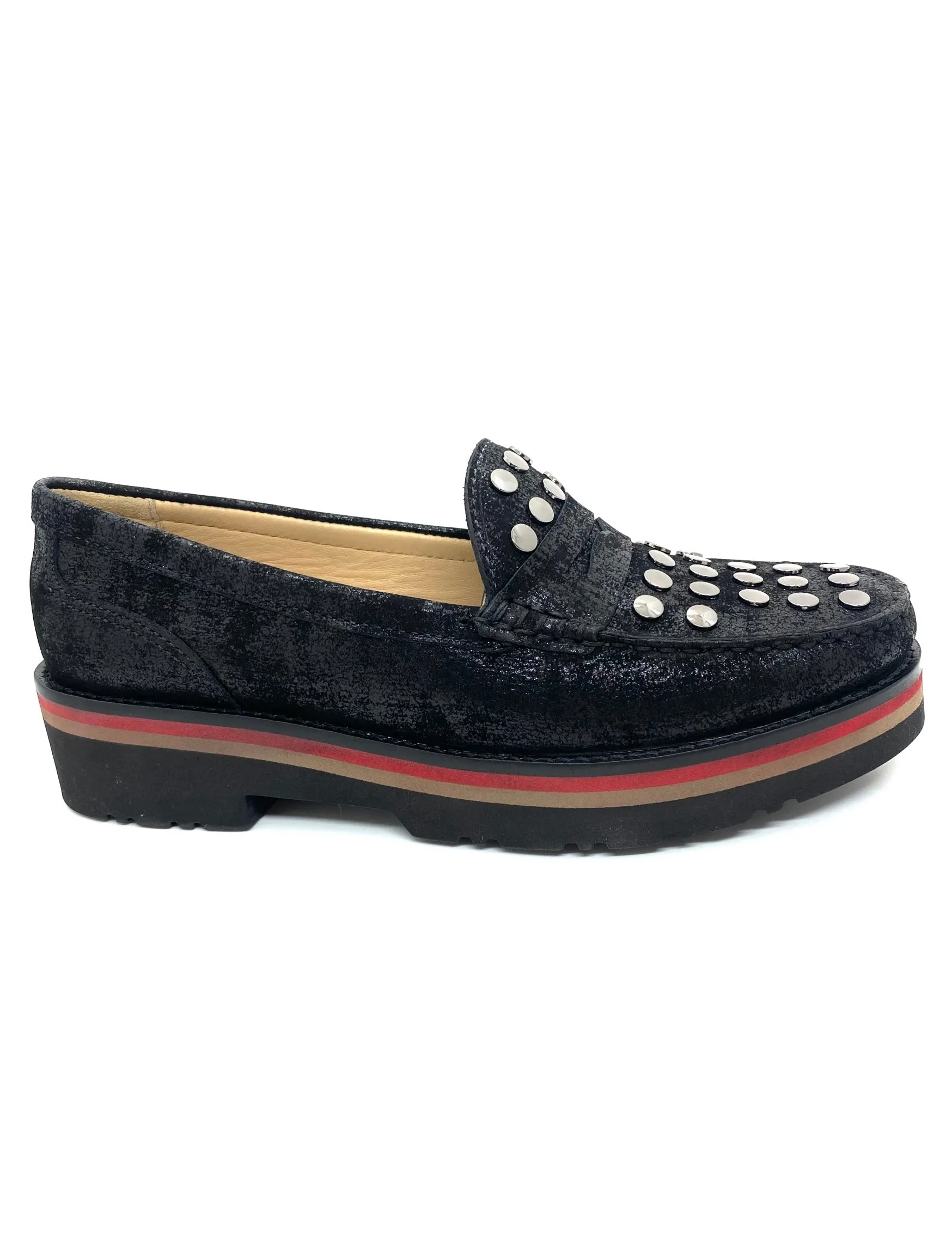 Maria Lya Ladies Stud Trim Loafer