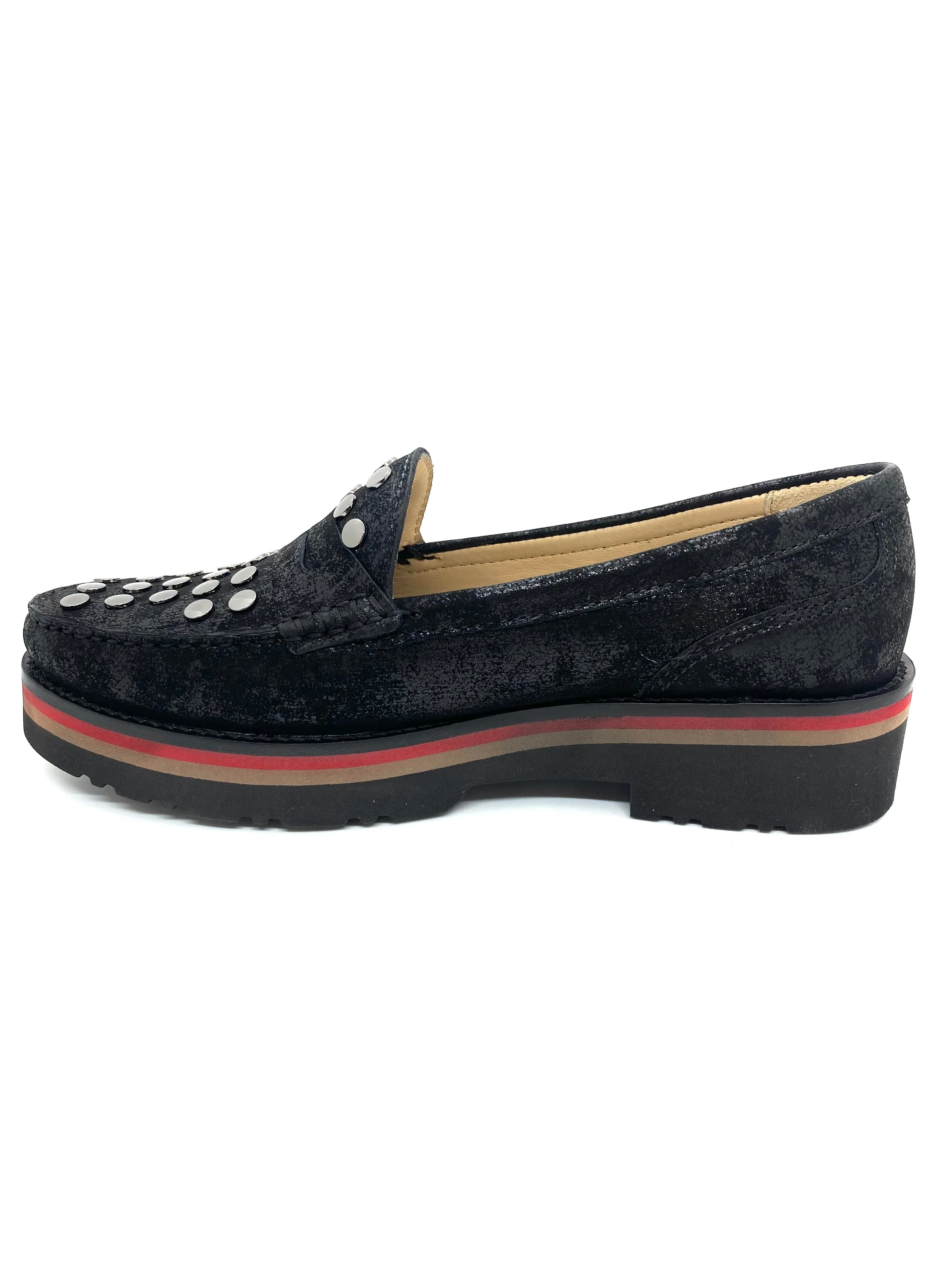 Maria Lya Ladies Stud Trim Loafer