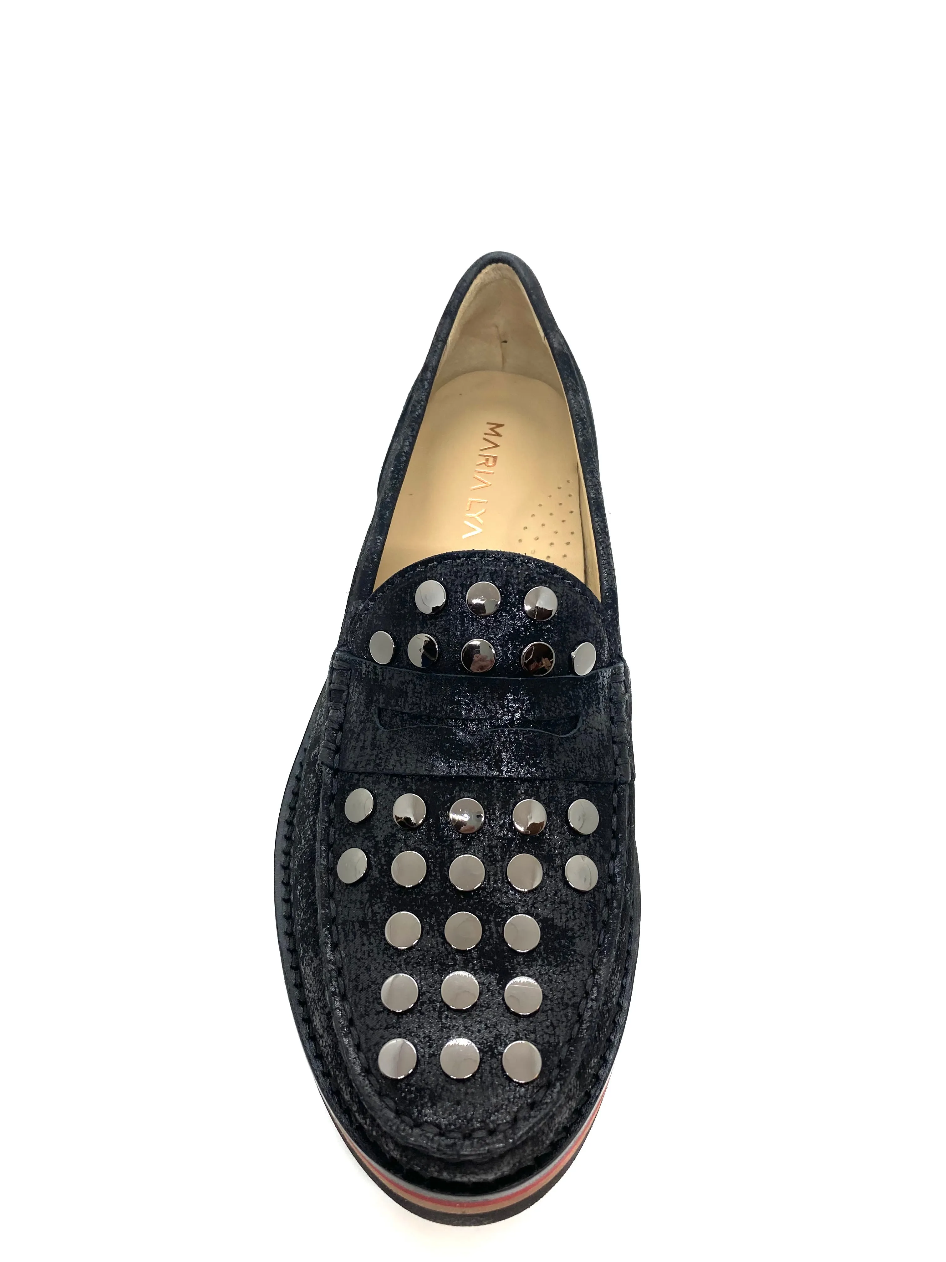 Maria Lya Ladies Stud Trim Loafer