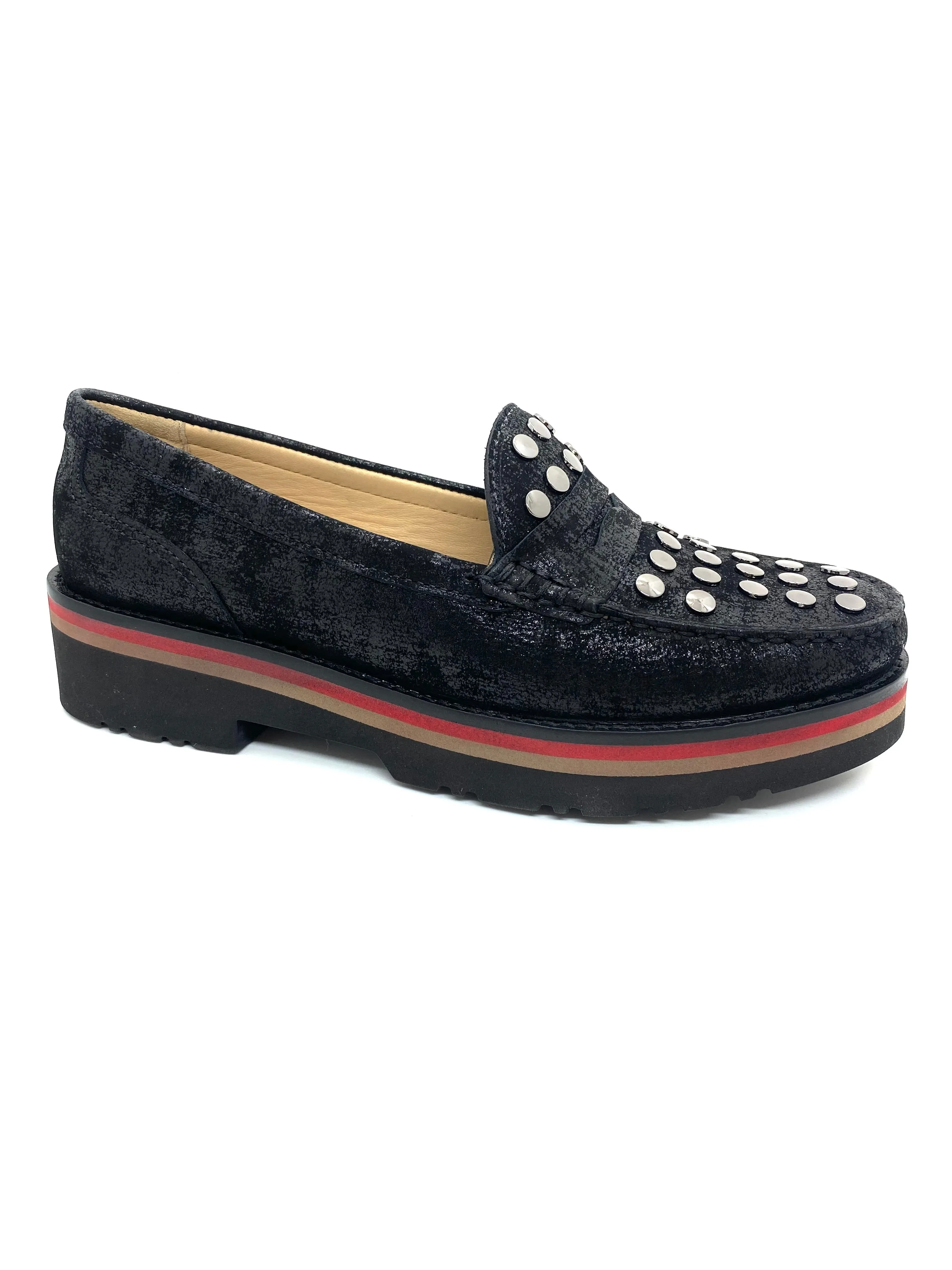 Maria Lya Ladies Stud Trim Loafer