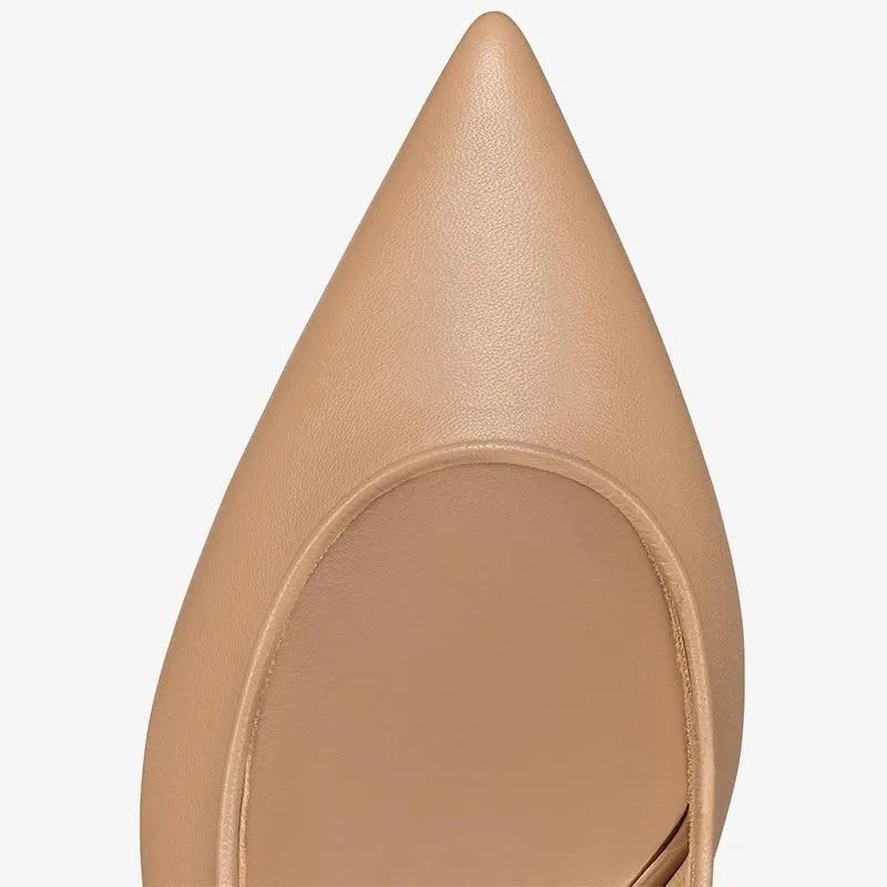 Modern Blush Leather Slingback Pumps