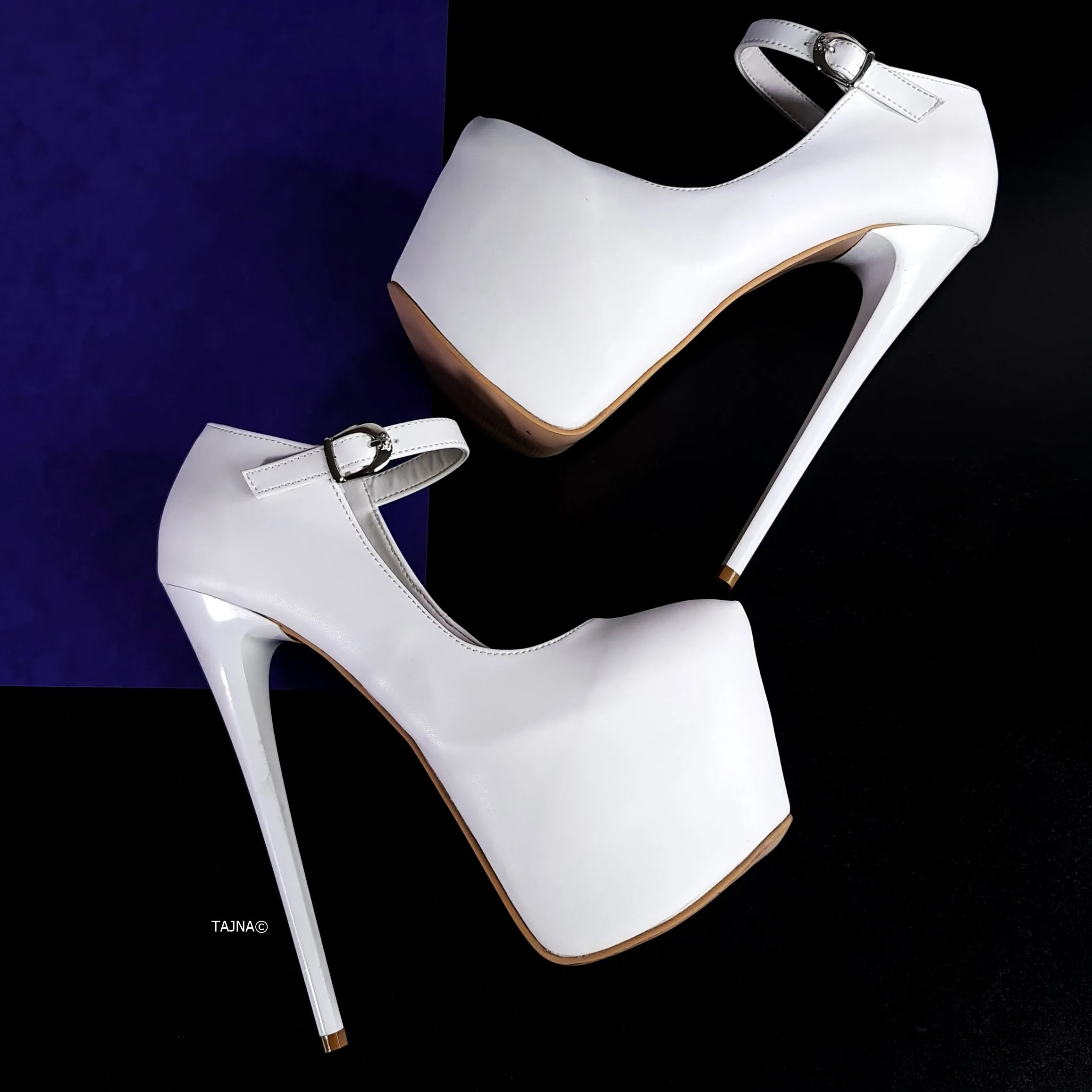 Modern Mary Jane White High Heels