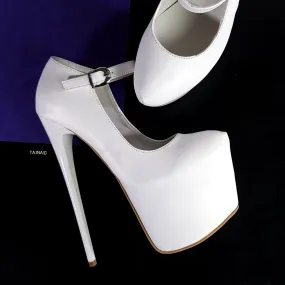 Modern Mary Jane White High Heels