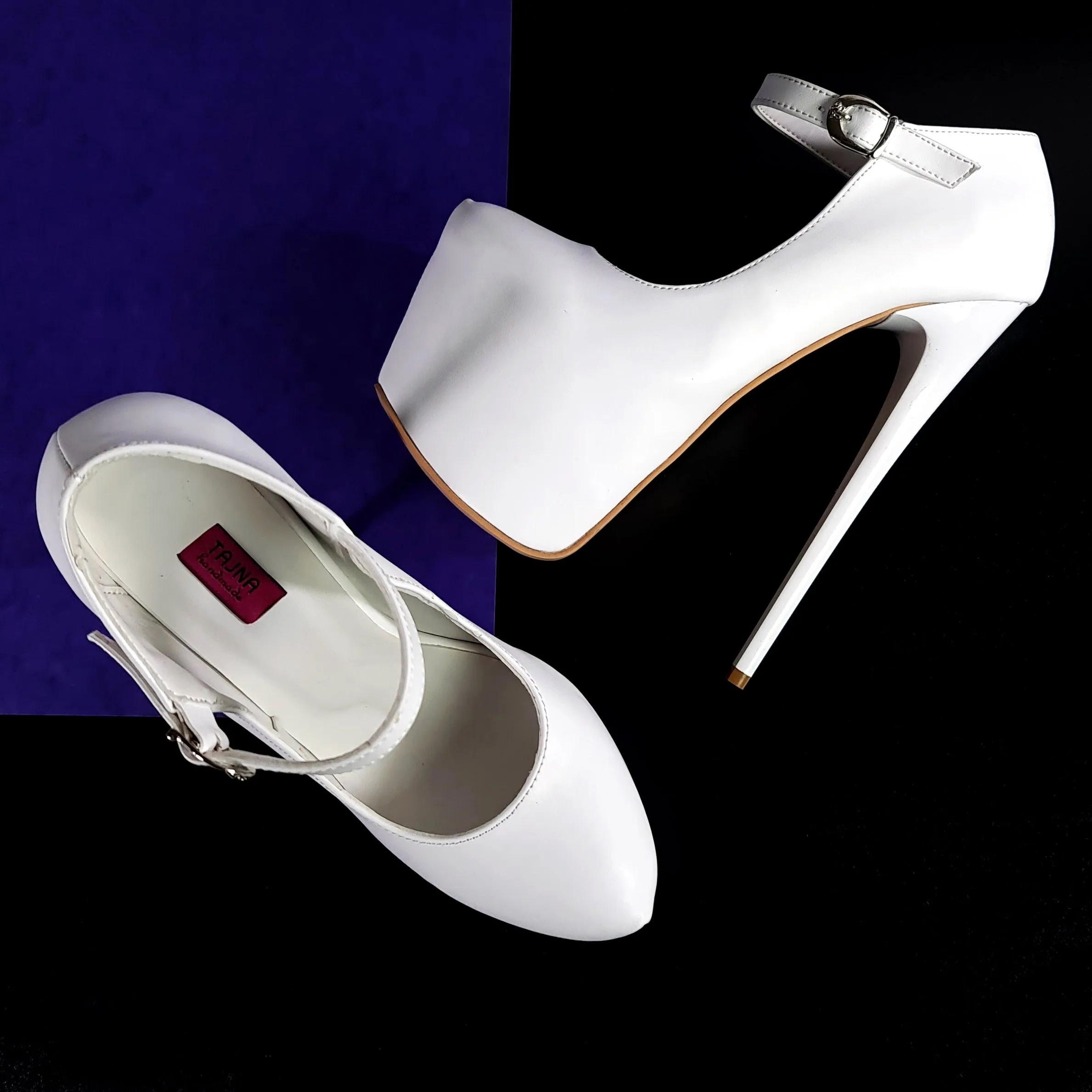 Modern Mary Jane White High Heels