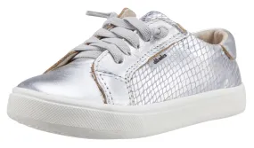 Old Soles Girl's Silver Snake Thor Runner Leather Sneakers