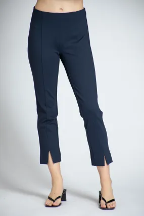 Pull-on Crop Pant With Split Hem - Navy