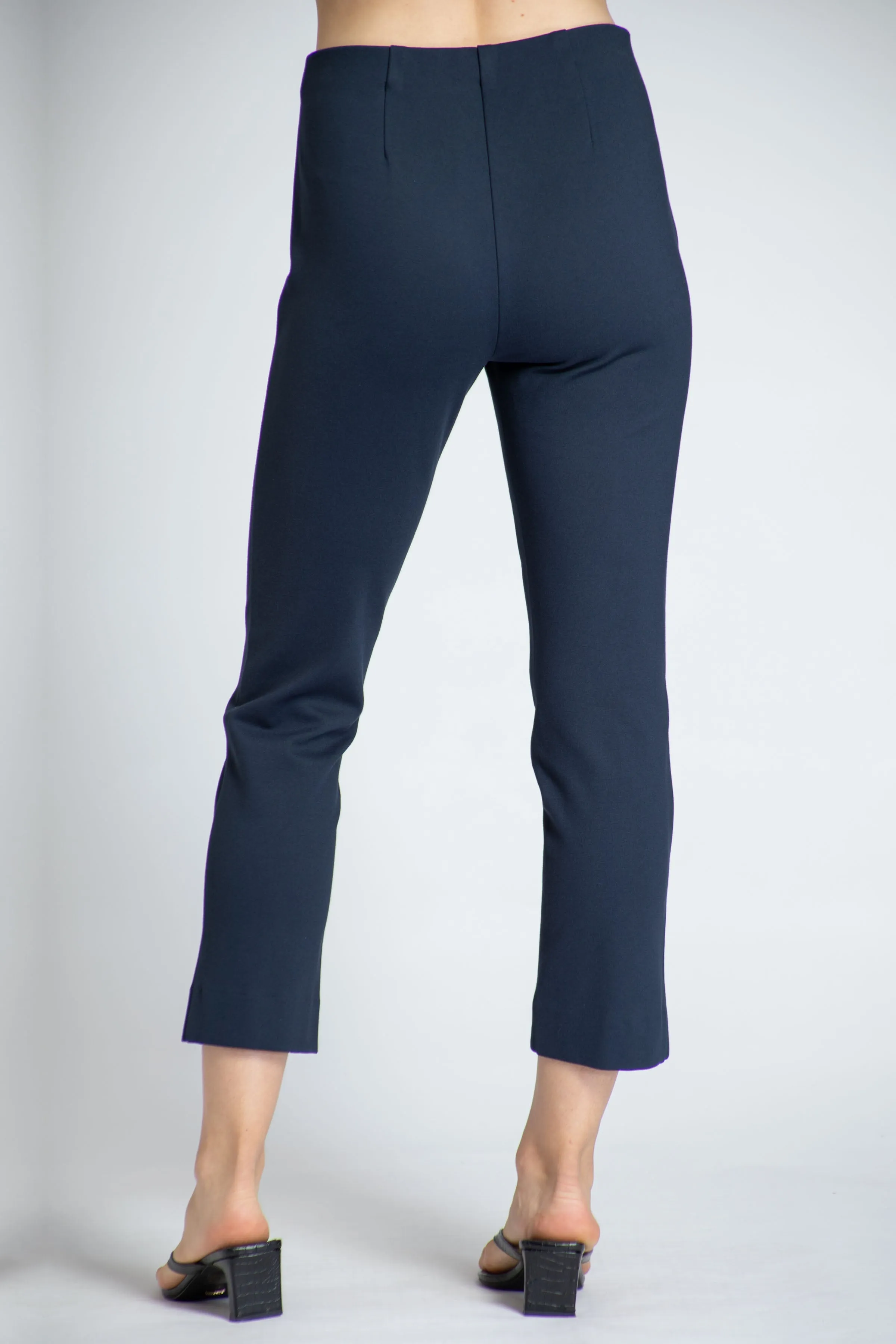 Pull-on Crop Pant With Split Hem - Navy