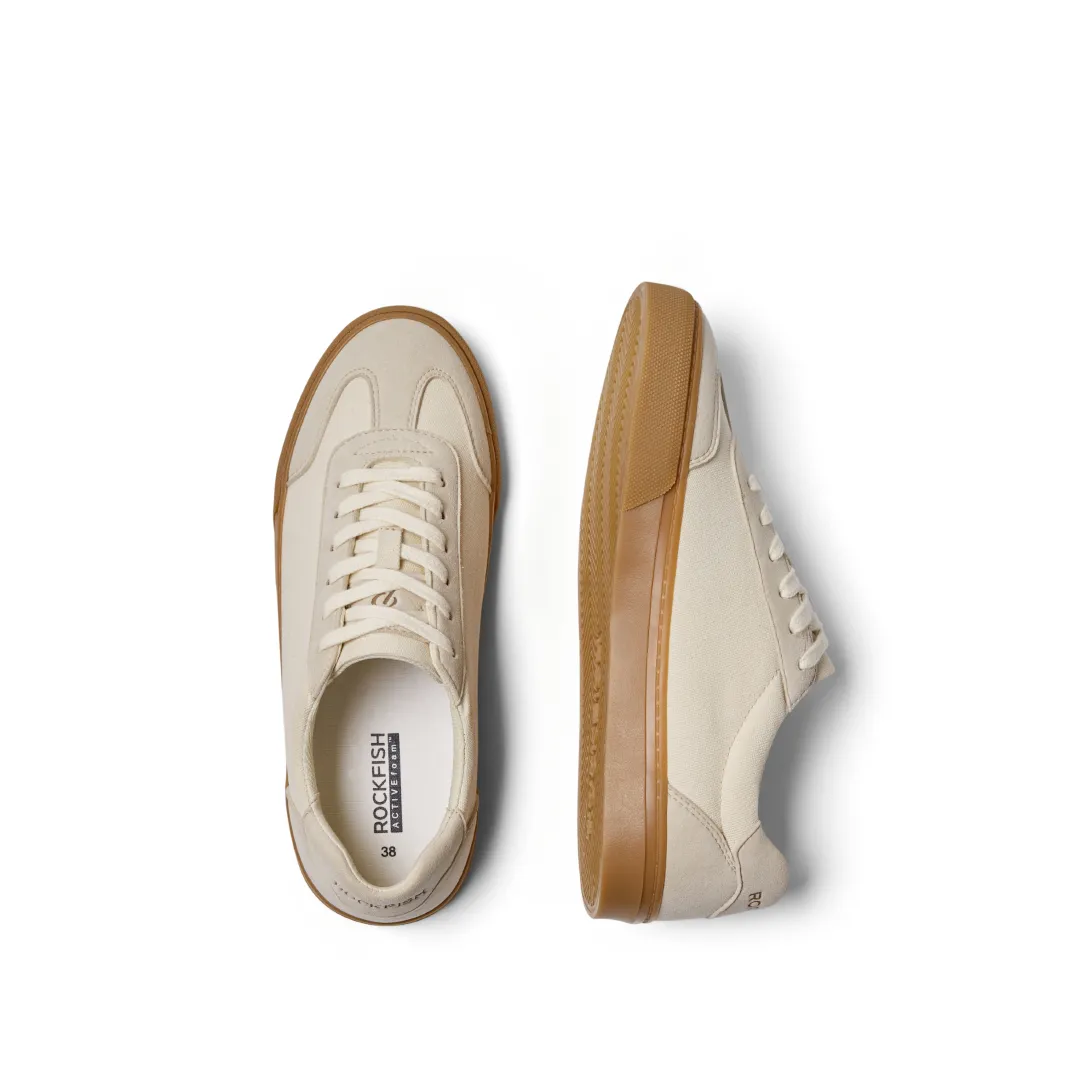 ROCKFISH  Beige / Gum 901 DWR Ladies Trainers,  Womens Canvas Sneaker B STOCK