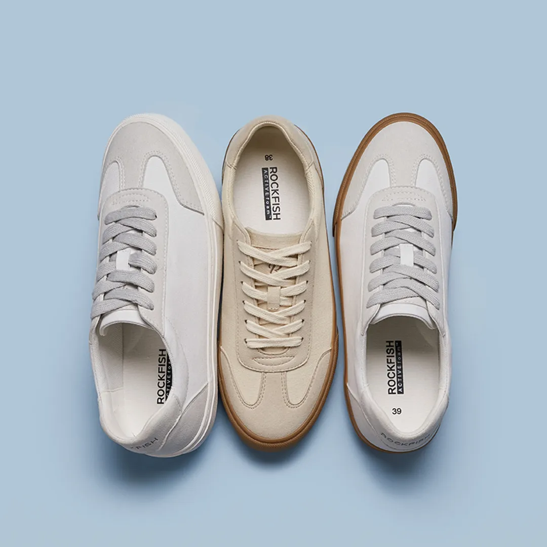 ROCKFISH  Beige / Gum 901 DWR Ladies Trainers,  Womens Canvas Sneaker B STOCK