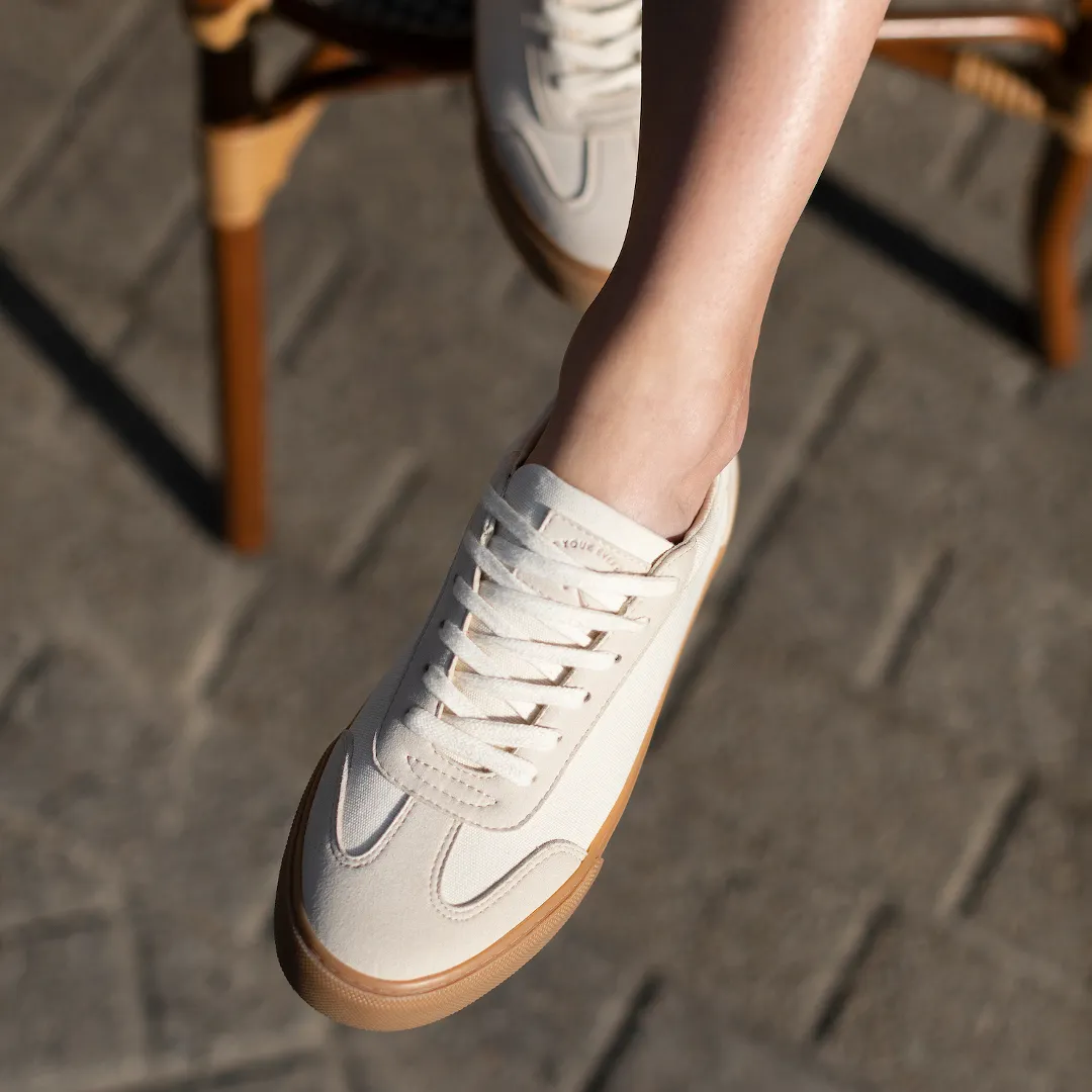 ROCKFISH  Beige / Gum 901 DWR Ladies Trainers,  Womens Canvas Sneaker B STOCK
