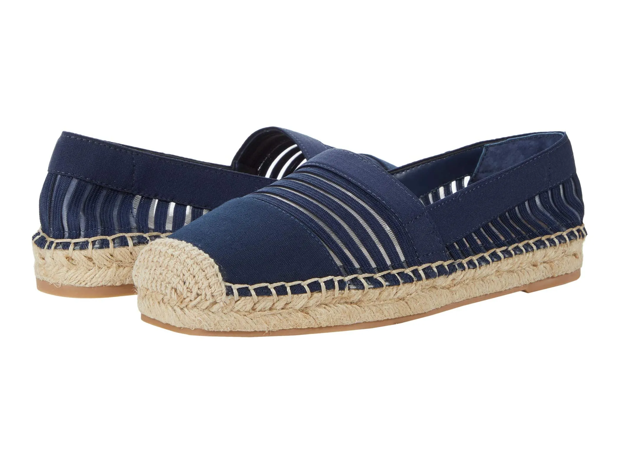 Steven Steve Madden Haleen Flatform Espadrille Slip-On Loafer Shoe NAVY MULTI