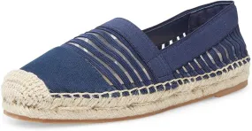Steven Steve Madden Haleen Flatform Espadrille Slip-On Loafer Shoe NAVY MULTI