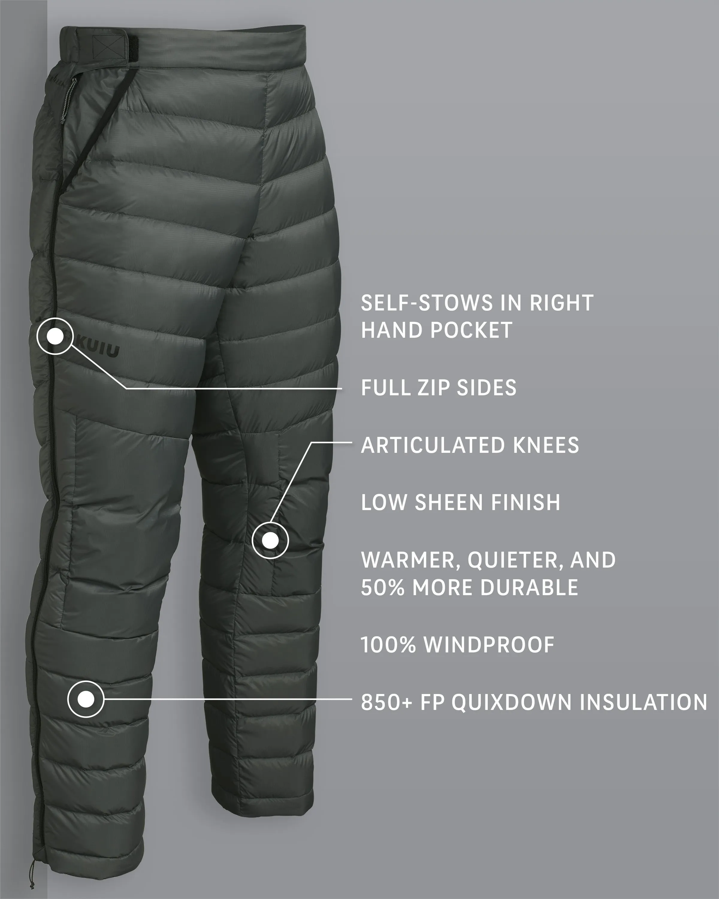 Super Down LT Pant | Gunmetal