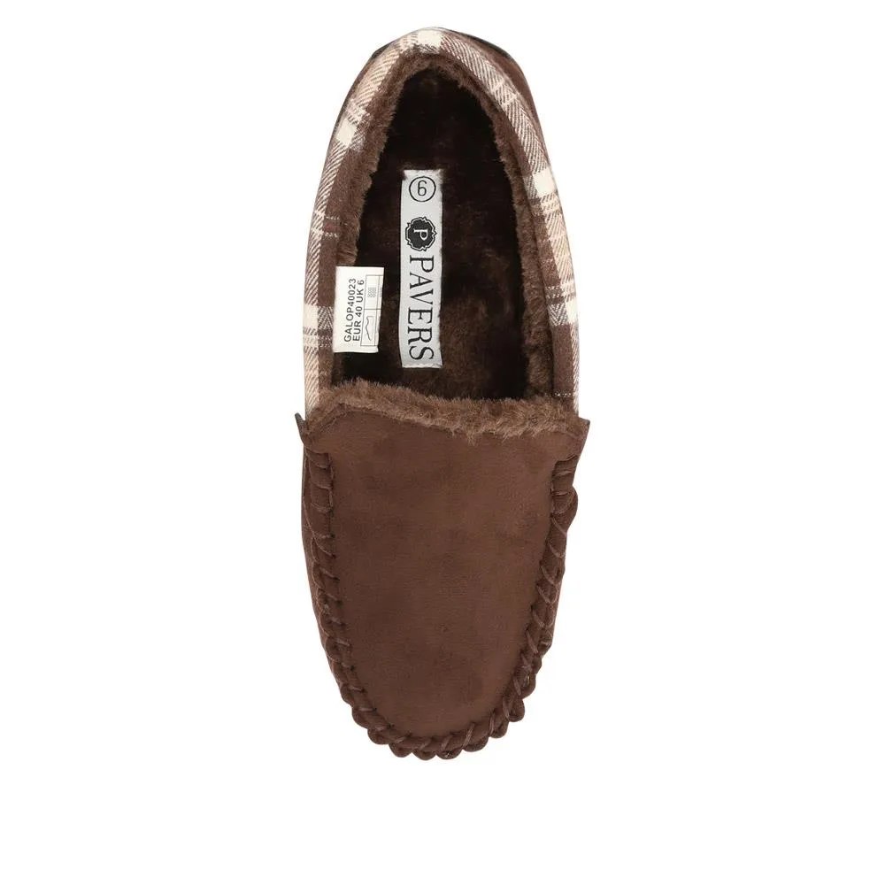 Tartan Cuff Slippers - GALOP40023 / 326 306