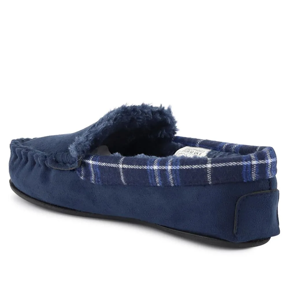 Tartan Cuff Slippers - GALOP40023 / 326 306
